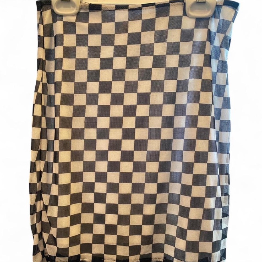Lucy in the Sky Black and White Ribbed Mini Skirt